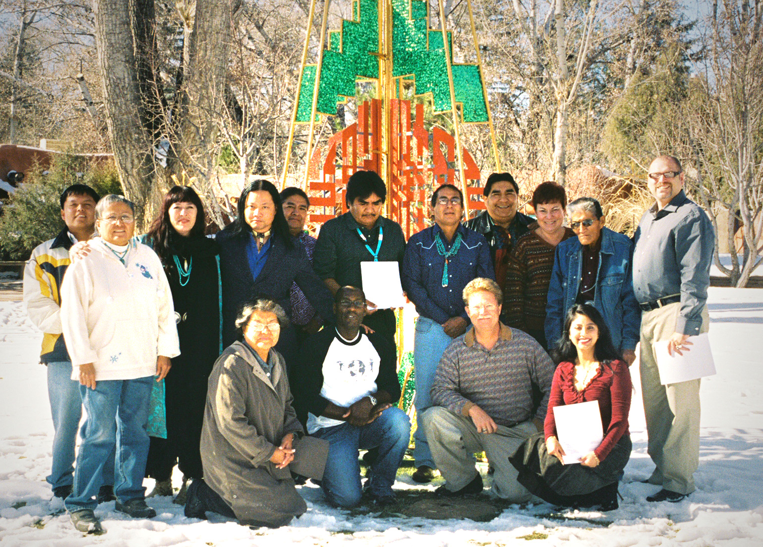 Taos New Mexico - The Hopi Nation's United Nations Representatives and their Chief, Leigh Lamostoya, meet with the NavajoTraditional leadership to form the first alliance between the tradiional leadership of the the two tribes in three centuries.